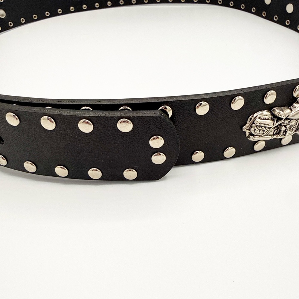 Studded Leather Bikercore Motorcycle Concho Belt - Picture 9 of 9